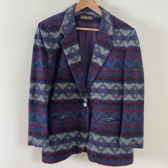 90’s Vintage Wool Western Women's Blazer by Casablanca - Picture 4 of 10